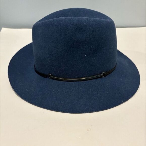 Janessa Leone Wool Felt Hat Blue Leather & Silver Buckle Band Size M main image 8